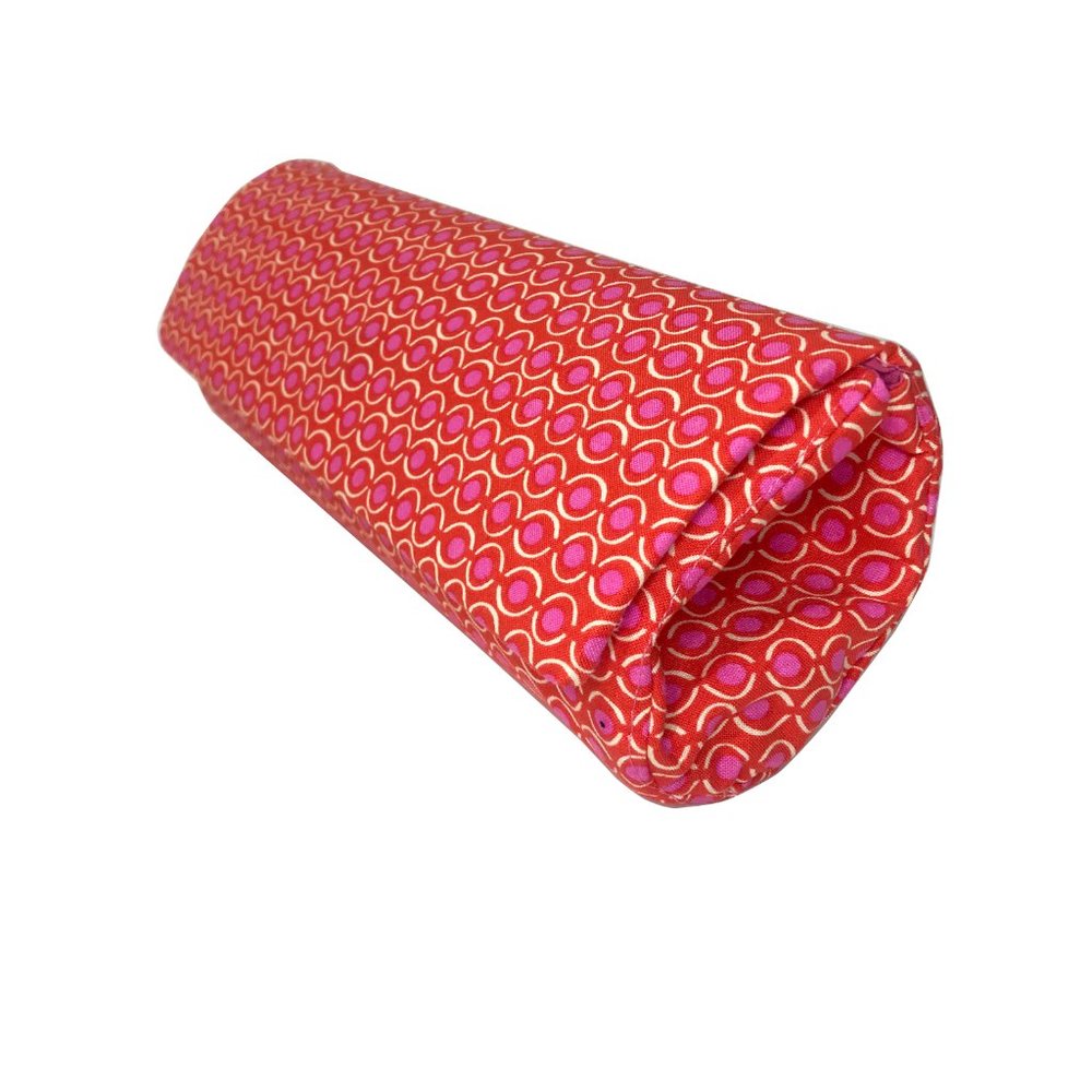 Abstract Pink and Orange clutch with Magnetic snap
